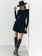 Чорна сукня міні з еко замші | 6706686 | фото 2