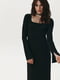 Базова чорна трикотажна сукня бодікон міді | 6706691 | фото 6