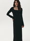Базова чорна трикотажна сукня бодікон міді | 6706691 | фото 8