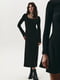 Базова чорна трикотажна сукня бодікон міді | 6706691 | фото 3
