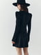 Чорна замшева сукня міні з рукавами-ліхтариками | 6706696 | фото 2