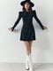 Чорна замшева сукня міні з рукавами-ліхтариками | 6706696 | фото 3