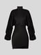 Чорна трикотажна сукня міні з суцільнокроєним рукавом | 6706699 | фото 7
