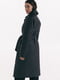 Черное стеганное пальто с поясом | 6706420 | фото 2