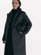 Черное стеганное пальто с поясом | 6706420 | фото 4