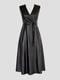 Чорна шкіряна сукня на запах | 6706472 | фото 8