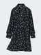 Сукня А-силуету чорна в принт | 6706897 | фото 2