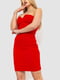 Изящное красное короткое платье с открытыми плечами | 6707606 | фото 3