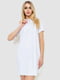 Коротка біла сукня з коміром | 6707611