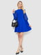 Синя сукня з прозорими рукавами | 6707624 | фото 3