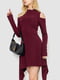 Бордовое платье с ассиметричным низом | 6707625 | фото 3