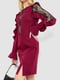 Бордовое платье с гипюровыми вставками | 6707638 | фото 3