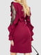 Бордовое платье с гипюровыми вставками | 6707638 | фото 4