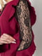 Бордовое платье с гипюровыми вставками | 6707638 | фото 5