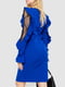 Платье с гипюровыми вставками цвета электрик | 6707642 | фото 4