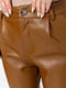 Завужені штани з екошкіри коричневі | 6707704 | фото 5