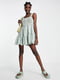 Комбінована сукня світло-сірого кольору з перфорацією і візерунком | 6508942 | фото 2