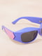 Сонцезахисні окуляри чорного кольору в широкій блакитній оправі | 6707497 | фото 3