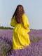 Сукня лляна жовта з відкритими плечима та рукавом-єпископ | 6506527 | фото 5