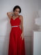Сукня ошатна червона з поясом | 6506567 | фото 6