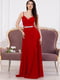 Сукня ошатна червона з поясом | 6506567 | фото 2