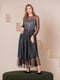Нарядное платье серебристо-черное | 6506577 | фото 5