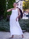 Платье А-силуэта белое с вышивкой | 6506232 | фото 3