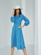 Платье-миди голубое в мелкий горошек | 6506272 | фото 5