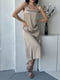 Шовкова сукня в білизняному стилі бежевого кольору | 6506318 | фото 2