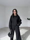Теплий чорний оверсайз костюм: джемпер та штани  | 6702008 | фото 3