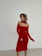 Червона облягаюча сукня-міді з відкритими плечима | 6702031 | фото 2