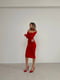 Червона облягаюча сукня-міді з відкритими плечима | 6702031 | фото 3