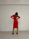 Червона облягаюча сукня-міді з відкритими плечима | 6702031 | фото 4
