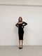 Чорна облягаюча сукня-міді з відкритими плечима | 6702032 | фото 4