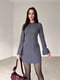 Міні-сукня А-силуету графітового кольору з кишенями-обманками | 6710488 | фото 3