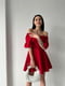 Червона міні-сукня А-силуету з рукавами-ліхтариками і відкритим декольте | 6710512 | фото 2