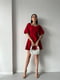 Червона міні-сукня А-силуету з рукавами-ліхтариками і відкритим декольте | 6710512 | фото 3