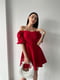 Червона міні-сукня А-силуету з рукавами-ліхтариками і відкритим декольте | 6710512 | фото 4