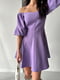 Бузкова міні-сукня А-силуету з рукавами-ліхтариками і відкритим декольте | 6710513 | фото 3