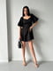 Чорна міні-сукня А-силуету з рукавами-ліхтариками і відкритим декольте | 6710515 | фото 2