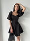 Чорна міні-сукня А-силуету з рукавами-ліхтариками і відкритим декольте | 6710515 | фото 3
