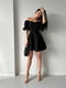 Чорна міні-сукня А-силуету з рукавами-ліхтариками і відкритим декольте | 6710515 | фото 4
