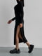 Чорна облягаюча максі-сукня з глибоким розрізом | 6710518 | фото 2