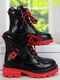 Ботинки красно-черные на яркой подошве с протектором | 6708879