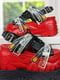 Босоніжки чорно-червоні зі шнурівкою та силіконовими стрічками | 6709151 | фото 3