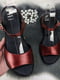 Босоножки бордовые кожаные на тонкой подошве | 6709777 | фото 6