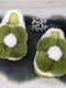 Бело-зеленые тапочки с меховой ромашкой | 6710126 | фото 6