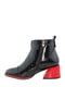 Чорні лаковані черевики на невисоких підборах червоного кольору | 6710711 | фото 3