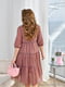 Шифонова сукня А-силуету кавового кольору на підкладці | 6710879 | фото 4