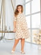 Молочна сукня А-силуету в квітковий принт | 6710882 | фото 2